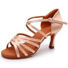 GAOSIERAN Women's Satin Latin Ballroom Salsa Indoor Performance Dance Shoe...