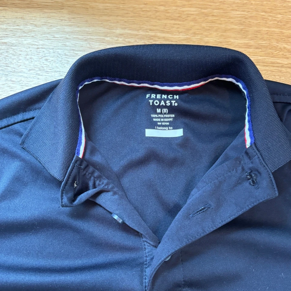 Lote de 2 camisas polo French Toast para niños talla M (8) uniforme escolar verde marino Foto 3 de 4