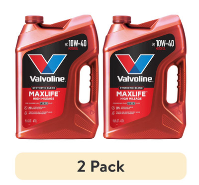 (2 Pack) MaxLife High Mileage 10W-40 Synthetic Blend Motor Oil 5 Quart