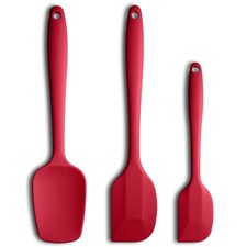 3 PCS Wine Red Silicone Spatula Set Heat Resistant 600F NonStick Cooking Tool