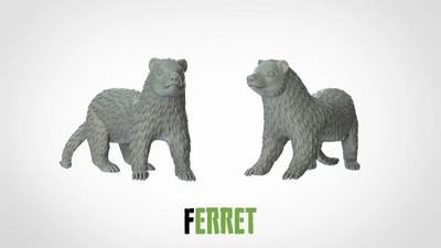 Ferret - Animals - 3D IP Studios - Terrain Wargaming D&D DnD 28mm 32mm 40mm 54mm