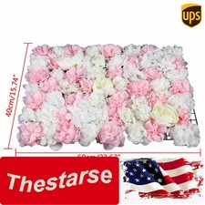 6Pcs Artificial Flower Wall Hydrangea Panel Bouquet Wedding Party Home Decor