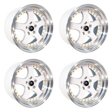 Set Of 4 Mst Mt07 18x8.5 5x114.3 20 White Wmachined Lip Gold Rivets Rims Set Of 4 Mst Mt07 18x8.5 5x114.3 20 White Wmachined Lip Gold Rivets Rims