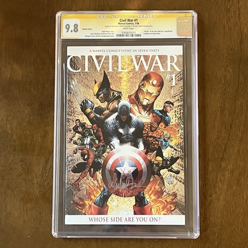 Civil War #1~2006~Michael Turner Variant~CGC SS 9.8~Mint~Signed 6/4/06