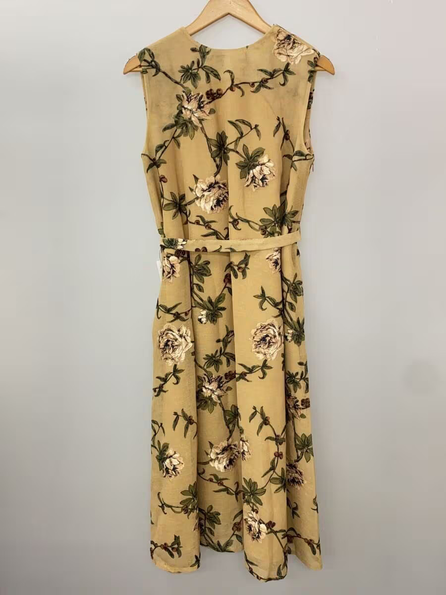 AMERI Sleeveless Dress M Polyester YLW Floral 012… - image 2