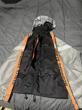Harley Davidson Men's Medium Riding Jacket Hidden Hood Rain Nylon