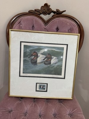 Daniel Smith Canvasbacks 1986 SC Duck Stamp Print Signed Numbered Matted Framed