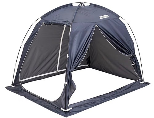 BESTEN Bed Tent Full/Queen Charcoal Gray Polyester Floorless Indoor Privacy