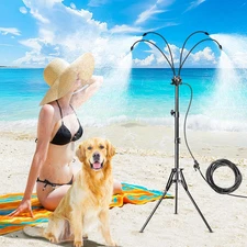 Standing Misters for outside Patio, Adjustable Height 5.3FT Stand Misting System