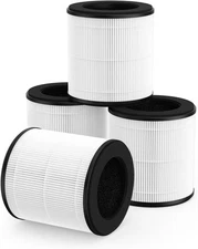 Pulluty B-D02L Replacement Filter for MOOKA & KOIOS B-D02L Air Purifier, 4 Pack