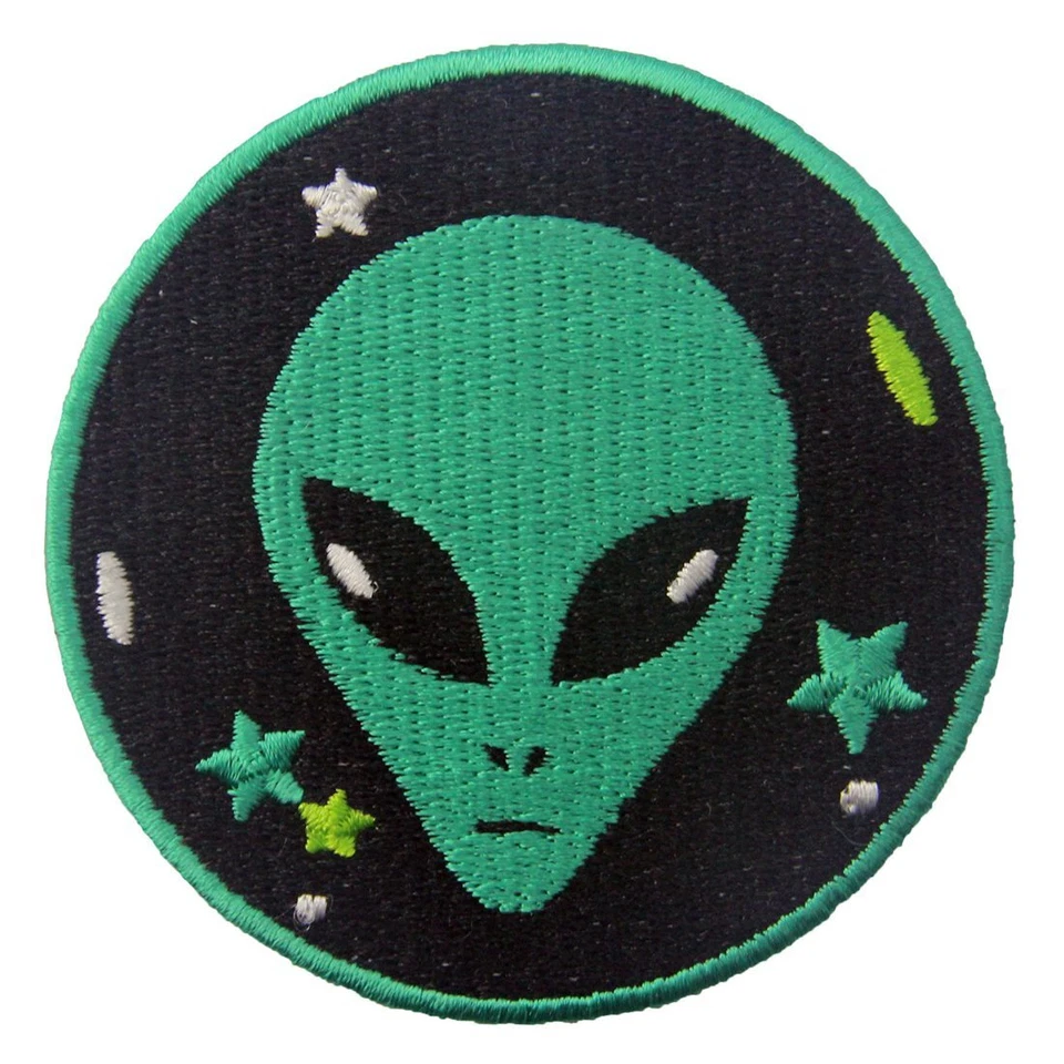 Embroidered Iron Sew On Patches appliques Alien UFO design Jeans patch 7-pack - Image 3 of 4