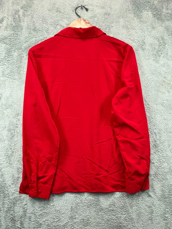 Joanna Рождество верхняя рубашка женщин средний красный вышитый на пуговицах длинным рукавом 1 - Изображение 4 из 4