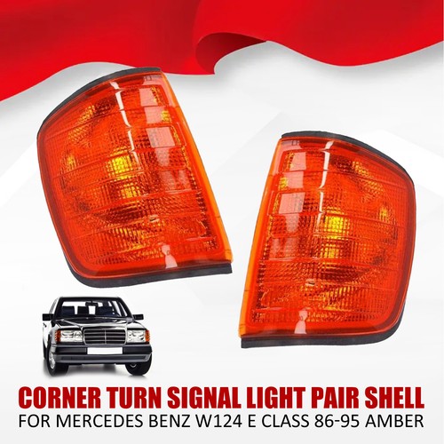 Yellow Corner Turn Signal Light Pair Shell 1 pair For Mercedes Benz W124 E Class - Picture 14 of 16