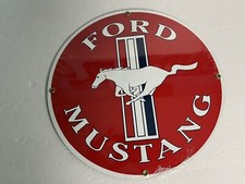 Ford Mustang Porcelain Sign Ande Rooney 11 Made In U.s.a. Sealed In Plastic