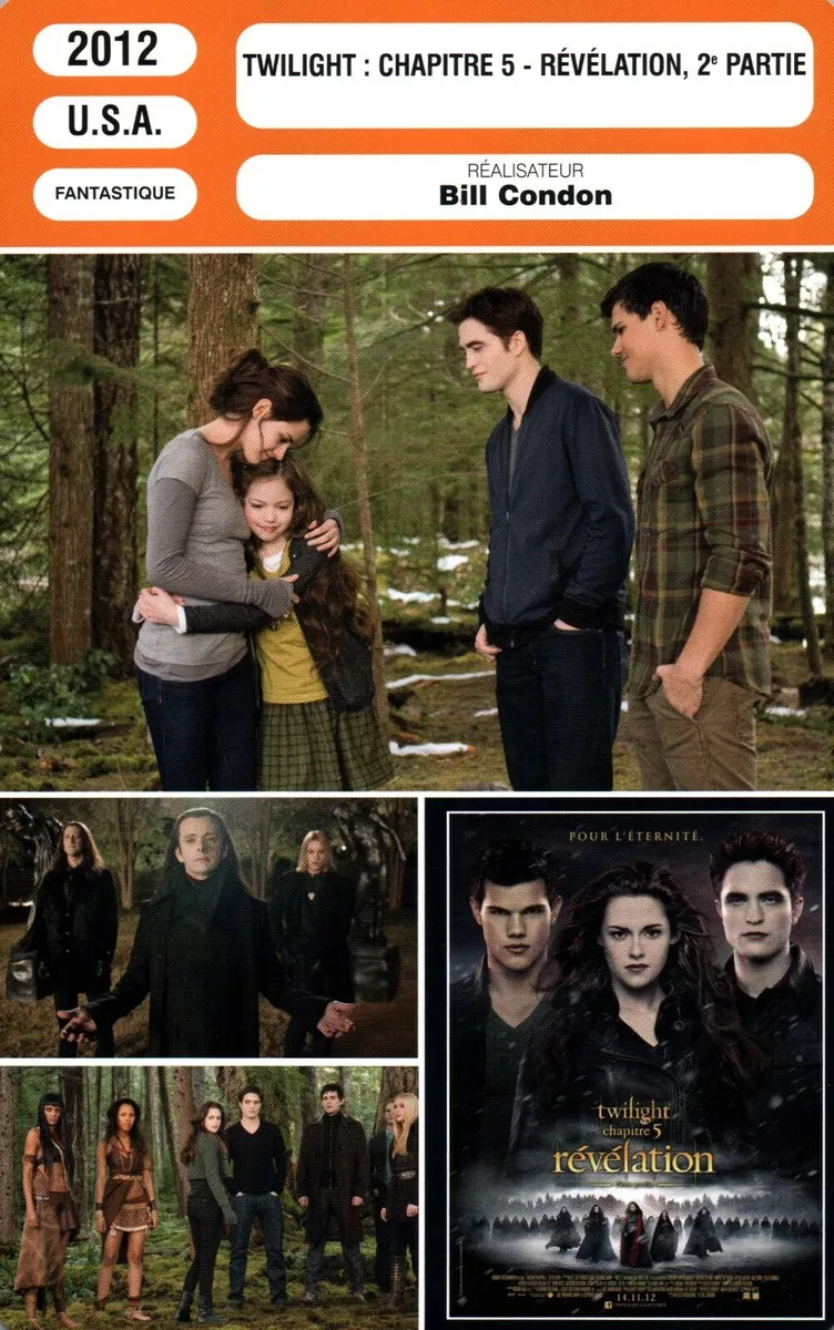 Twilight Chapitre 5 Révélation 1e Partie Fiche Cinéma - BILL CONDON - TWILIGHT : CHAPITRE 5 - RÉVÉLATION, 2E PARTIE 2012 | eBay