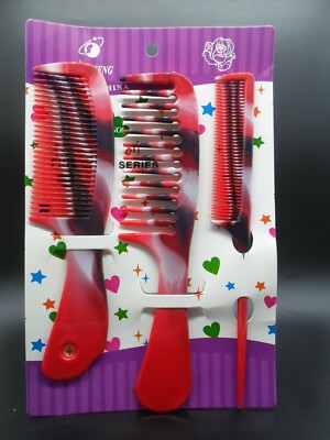 3 tlg Set Haarstyling Kamm Set Profi Schwarz Bürste Friseure zufällige Farbe
