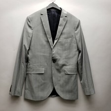 Topman Grey Striped ULTRA SKINNY Blazer One button Size 40R