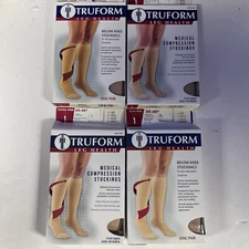 Lot Of 4 Pairs TRUFORM Pr 30-40mmHg Below The Knee CT Beige Small NEW IN BOX