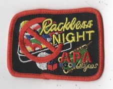 APA Leagues Rackless Night Patch-American Poolplayers Association C23 RED Bdr. 