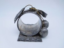 LOVELY VICTORIAN SILVER PLATED FIGURAL CHERRY NAPKIN RING
