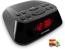 RADIO RELOJ DESPERTADOR METRONIC DIGITAL LED ROJO DOBLE ALARMA ENVIO HOY