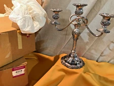 PAIR Vintage 1969 NEW OLD STOCK International Silverplate COUNTESS CANDELABRA