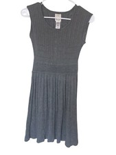 Ella Moss heather charcoal gray knit sweater dress size 10 stretch Soft