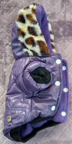 Petsoo Size Small Purple Dog Puppy Coat Animal Trim Snap Close