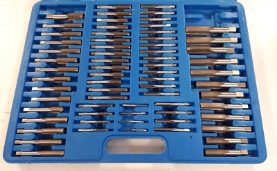 tectake® - Coffret de 110 Pièces, Tarauds et Filières en Acier Carbone
