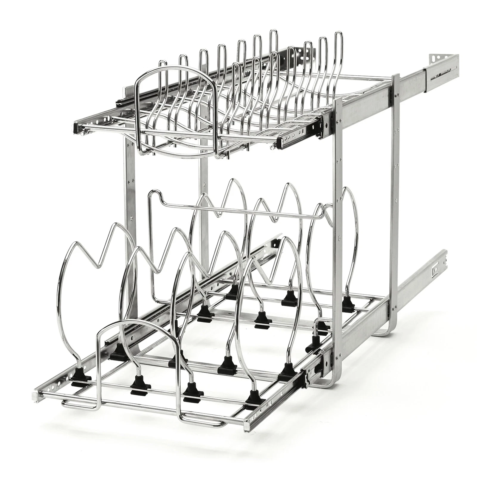 Rev-A-Shelf 2-Tier Kitchen Cabinet Pull Out Cabinet Organizer for Pots, Pans