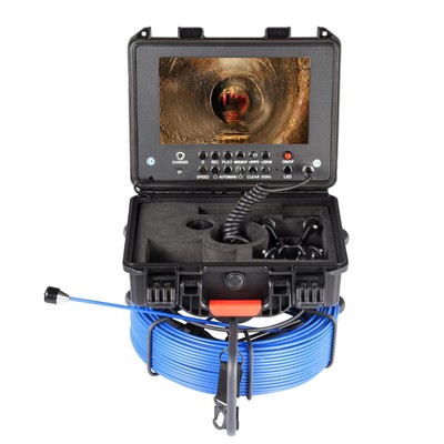 7'' 30M Sewer Pipe Inspection Camera w/ 512HZ Sonar Meter Counter Self-Leveling