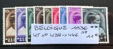 TIMBRES BELGIQUE 1936 - 37 YT N° 438 à 446 NEUFS ** MNH
