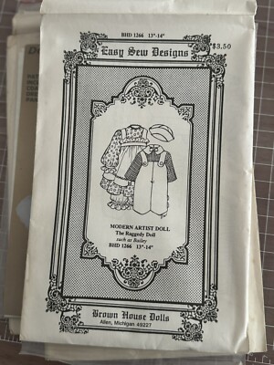 Brown House Dolls Sewing Pattern BHD 1266 Modern Artist Brother & Sister 13-14