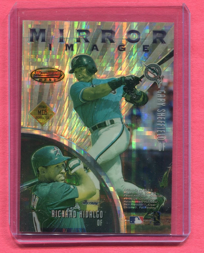 GARY SHEFFIELD MARLINS JUAN GONZALEZ 1997 BOWMANS BEST ATOMIC REFRACTOR #MI 6 - Image 2 of 2
