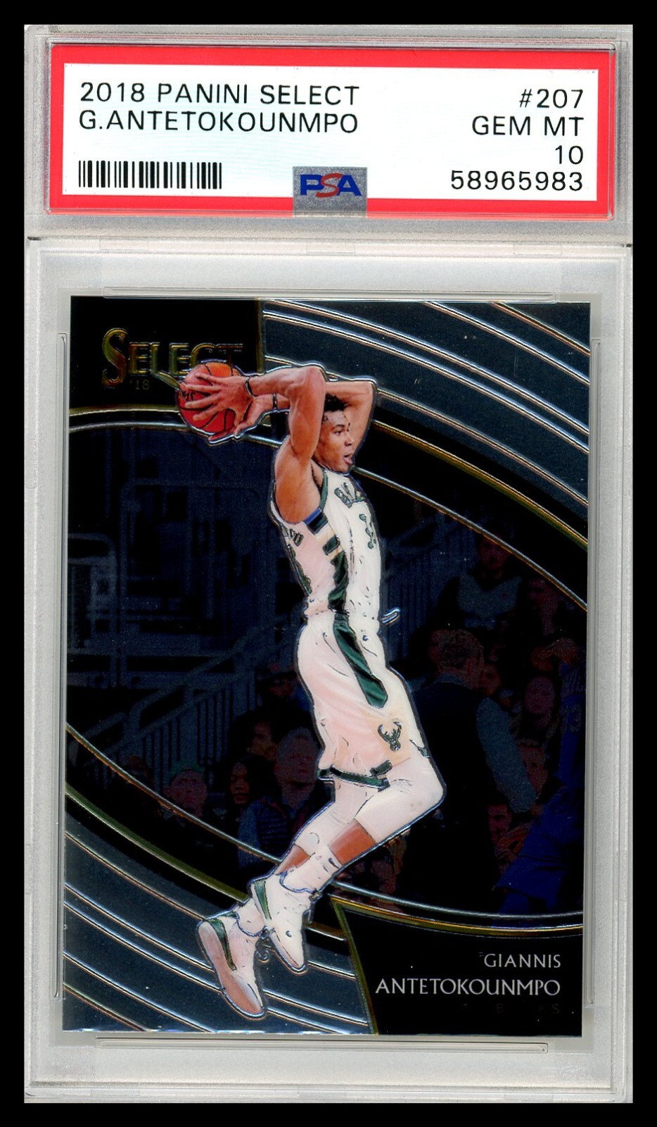 2018 Panini Select #207 GIANNIS ANTETOKOUNMPO Courtside PSA 10 GEM MT SSP BUCKS