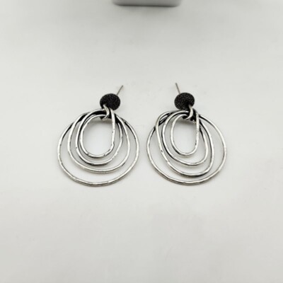 Super Loop 925 Sterling Silver Solid Handmade Funky Earrings