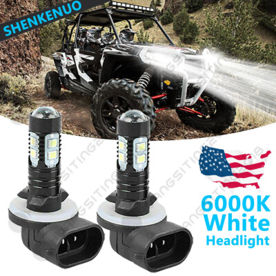 2Pcs LED Headlight Bulb For ATV Polaris Ranger XP 500 700 800 900 1000
