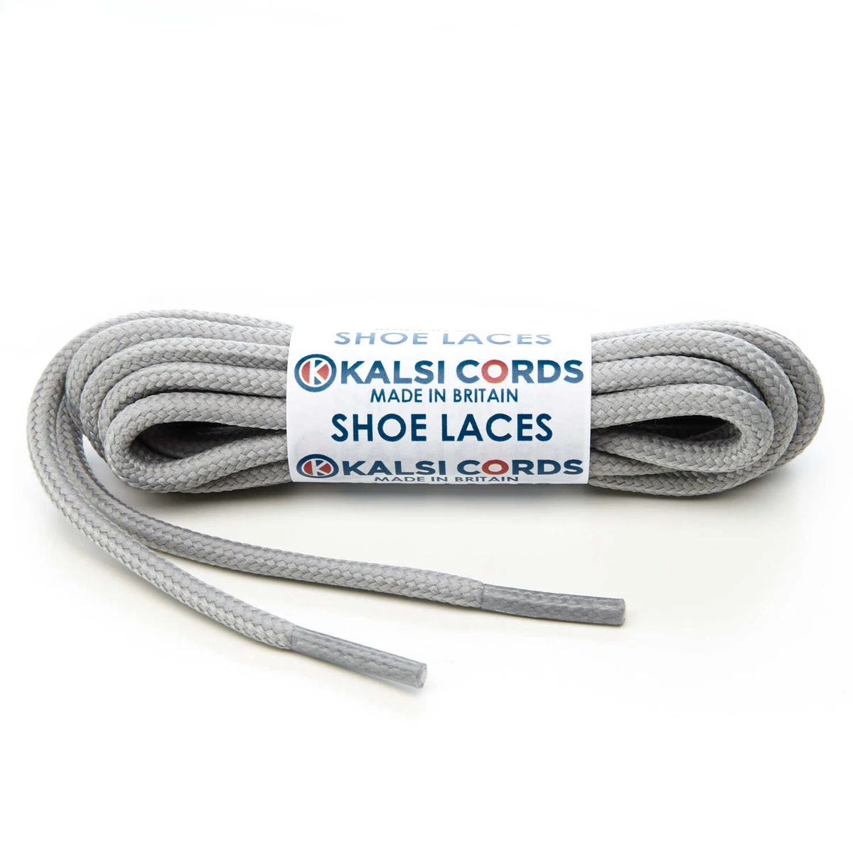 LIGHT GREY ROUND CORD SHOE LACES STRONG THICK ROPE LACE PAIR SPORT TRAINER BOOT