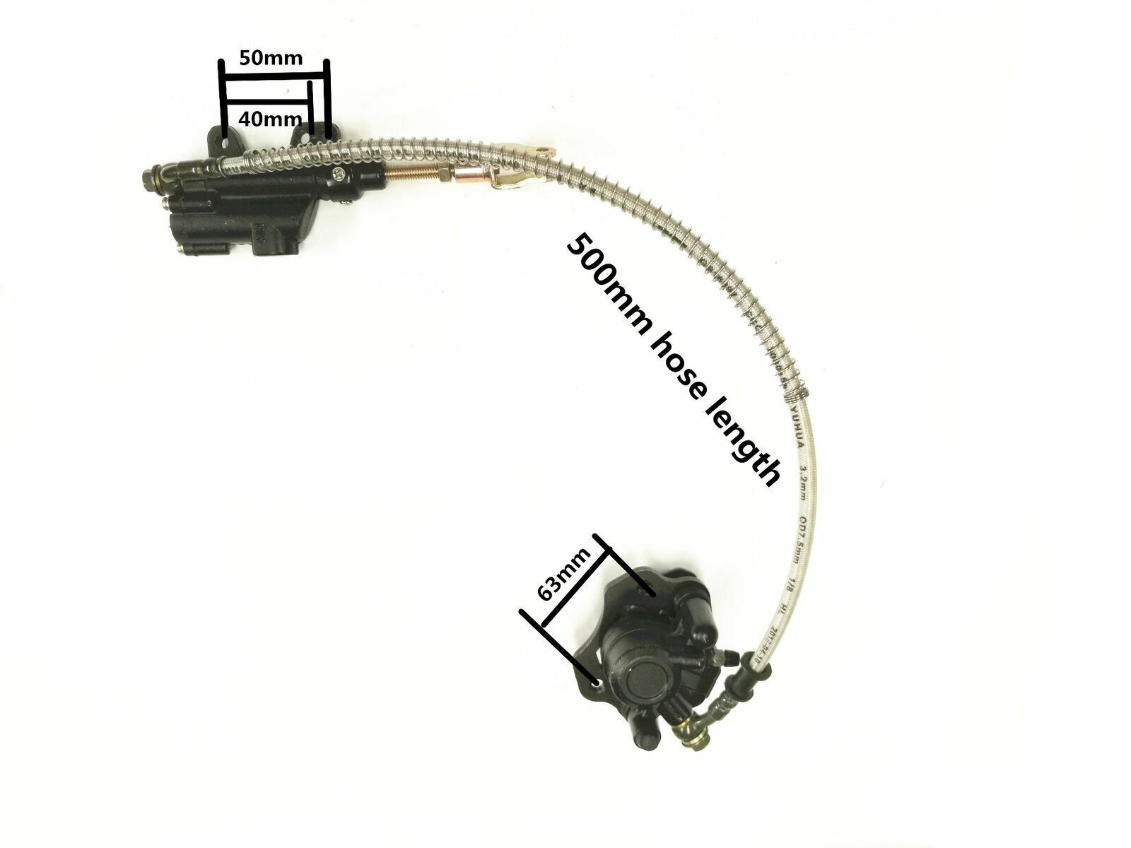 500mm Hydraulic brake Foot pedal control caliper kit Go kart Buggy