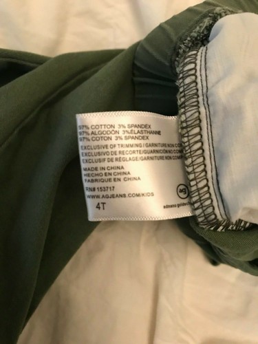 Pre Owned AG Kids Adriano Goldschmied Green Jogger Pants Size 4T FREE SHIPPING! - Picture 5 of 5