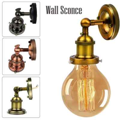 Vintage Industrial Wandleuchte Edison Loft Retro Wandlampe Wandlampen Halter Set