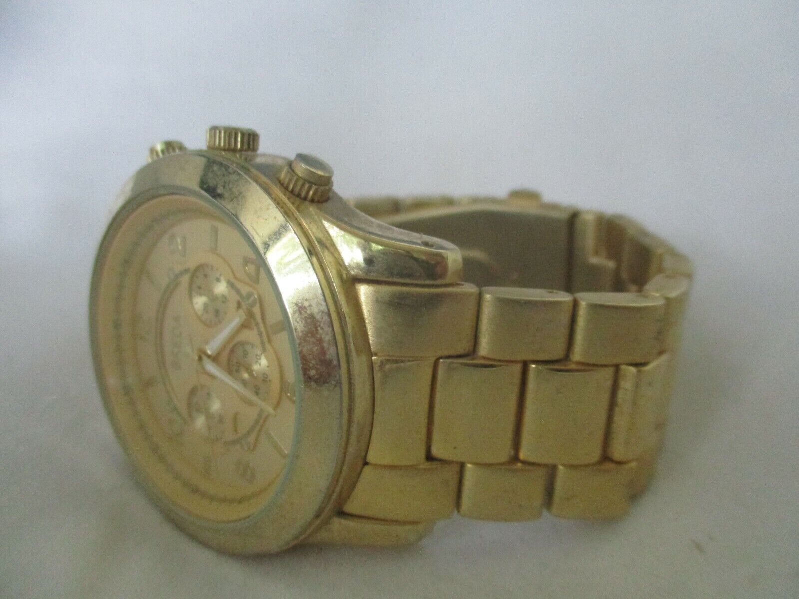 Breda Wristwatch Gold Tone Stainless Steel Band Round Face Simple Style