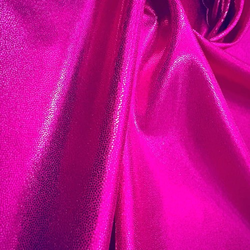 18" Long FREE SHIPPING Fuchsia Metallic Foil Spandex Fabric by Yard for Swimwear - Picture 4 of 4