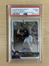 2018 BOWMAN DRAFT OSIRIS JOHNSON CHROME DRAFT PICKS AUTO PSA ROOKIE PSA 9 