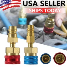 R1234YF To R134A Adapter Kit Quick Couplers High/Low Side Conversion For Car A/C
