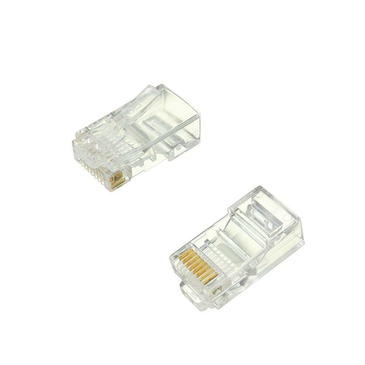 CAT5e CAT6 Connectors RJ45 Crimp End Plug Clips Network Cable Relief