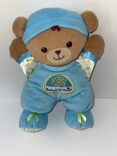 FISHER PRICE Baby's 1st Bear Soft Plush Blue Rattle 2008 Machine Washable Birth 