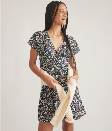 Marine Layer Camila Mini Dress XS Hemp Tencel Blend