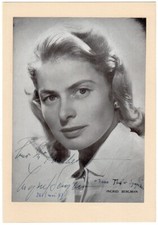 Bergman, Ingrid (Casablanca) - Fine signed photograph 