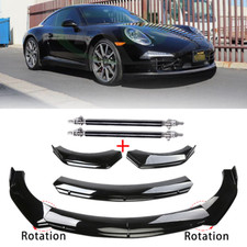 For Porsche 991 Carrera 911 Front Bumper Lip Splitter Spoiler Gloss Black Bod K